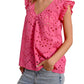 Molly Bracken - Ruffle Sleeve Eyelet Top