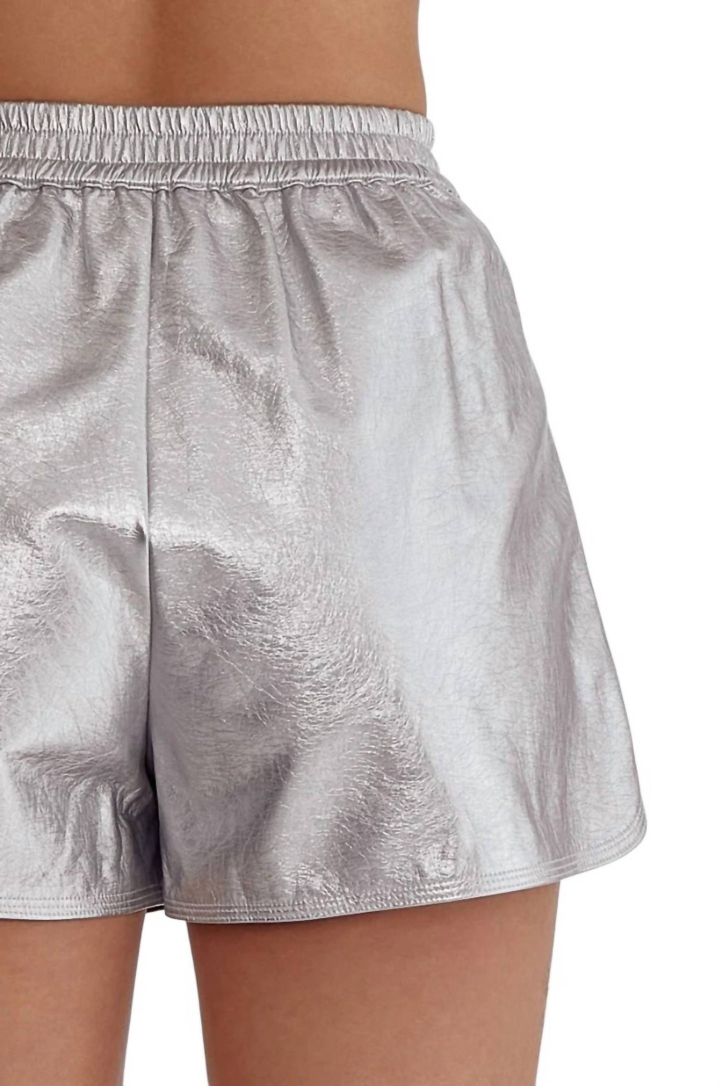 Entro - Pnina Metallic Vegan Leather Shorts