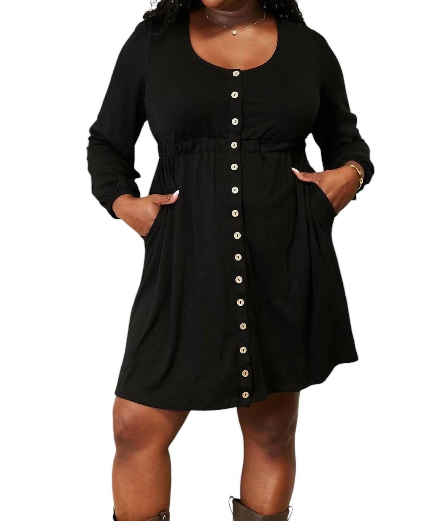 Double Take - Enchanting Elegance Long Sleeve Dress