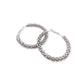 Allyanna Gifts - Women's Rhodium Beaded Twisted Round Hoop Earrings