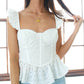 Astr - Baylin Eyelet Peplum Corset Top