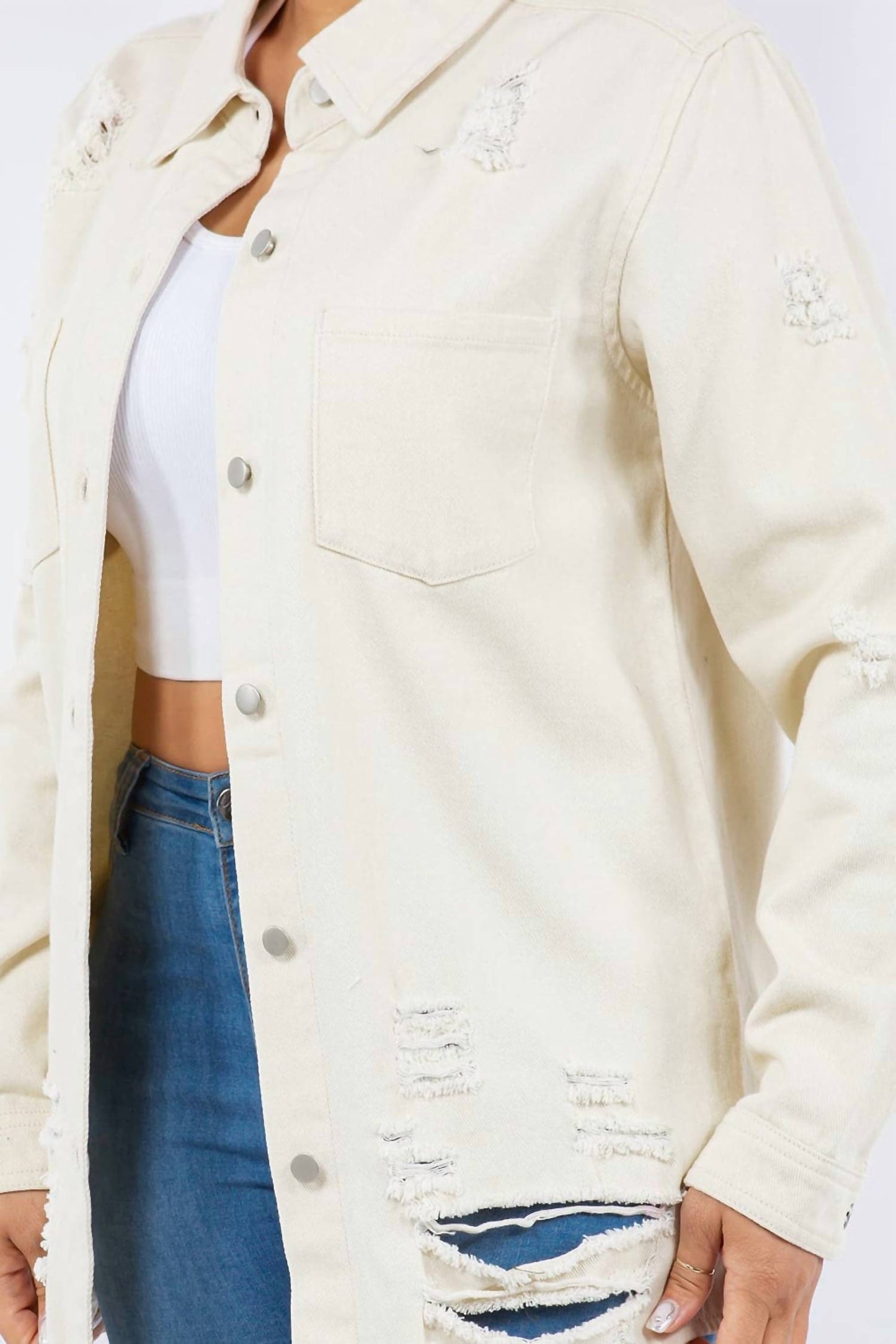 American Bazi - Edgy Distressed Denim Jacket