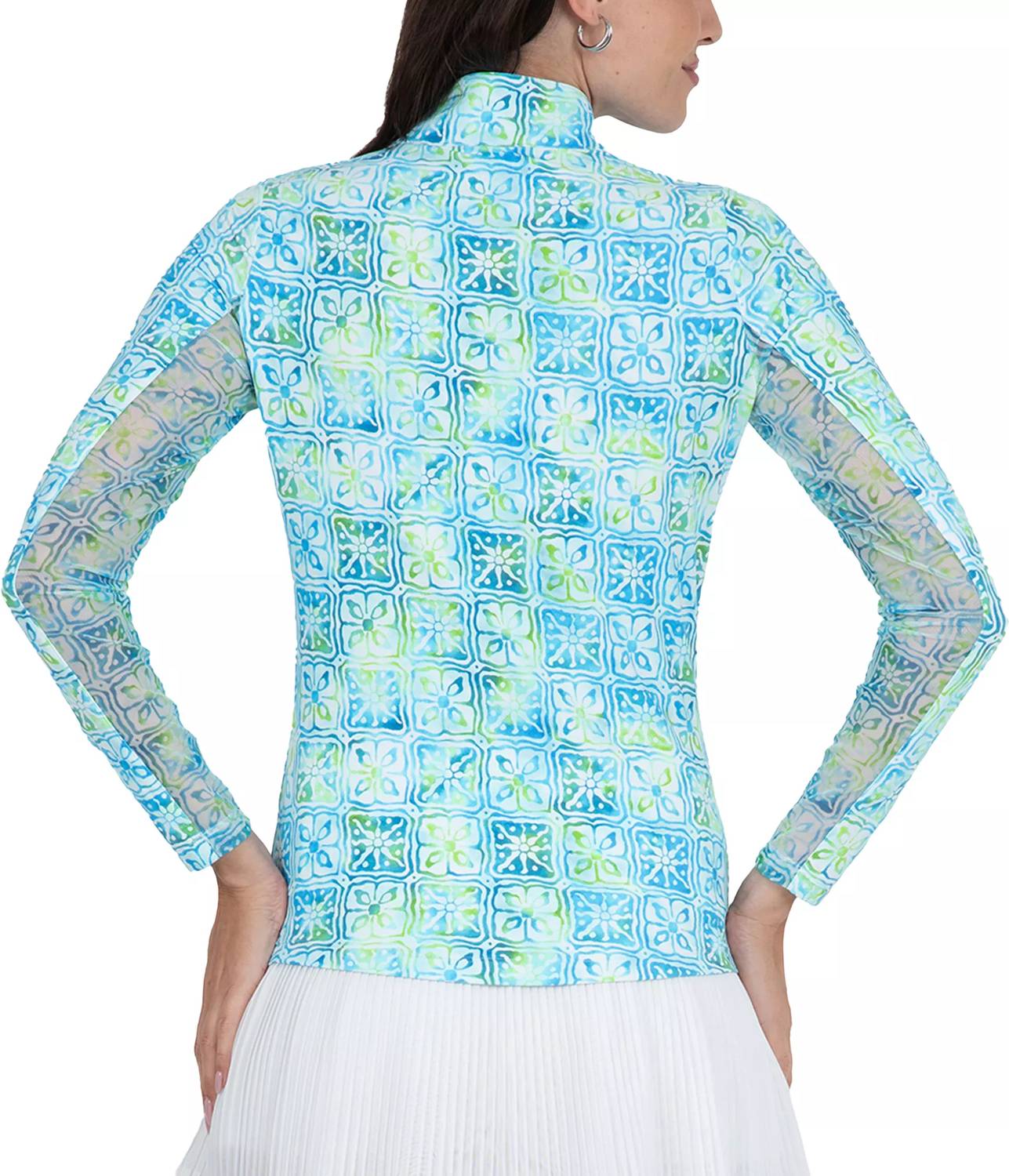 Ibkul - Mock Zip Neck Top - Kathy