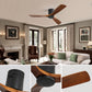 Ceiling Fan With 3 Solid Blades, Remote Controlled Reversible DC Motor - Black
