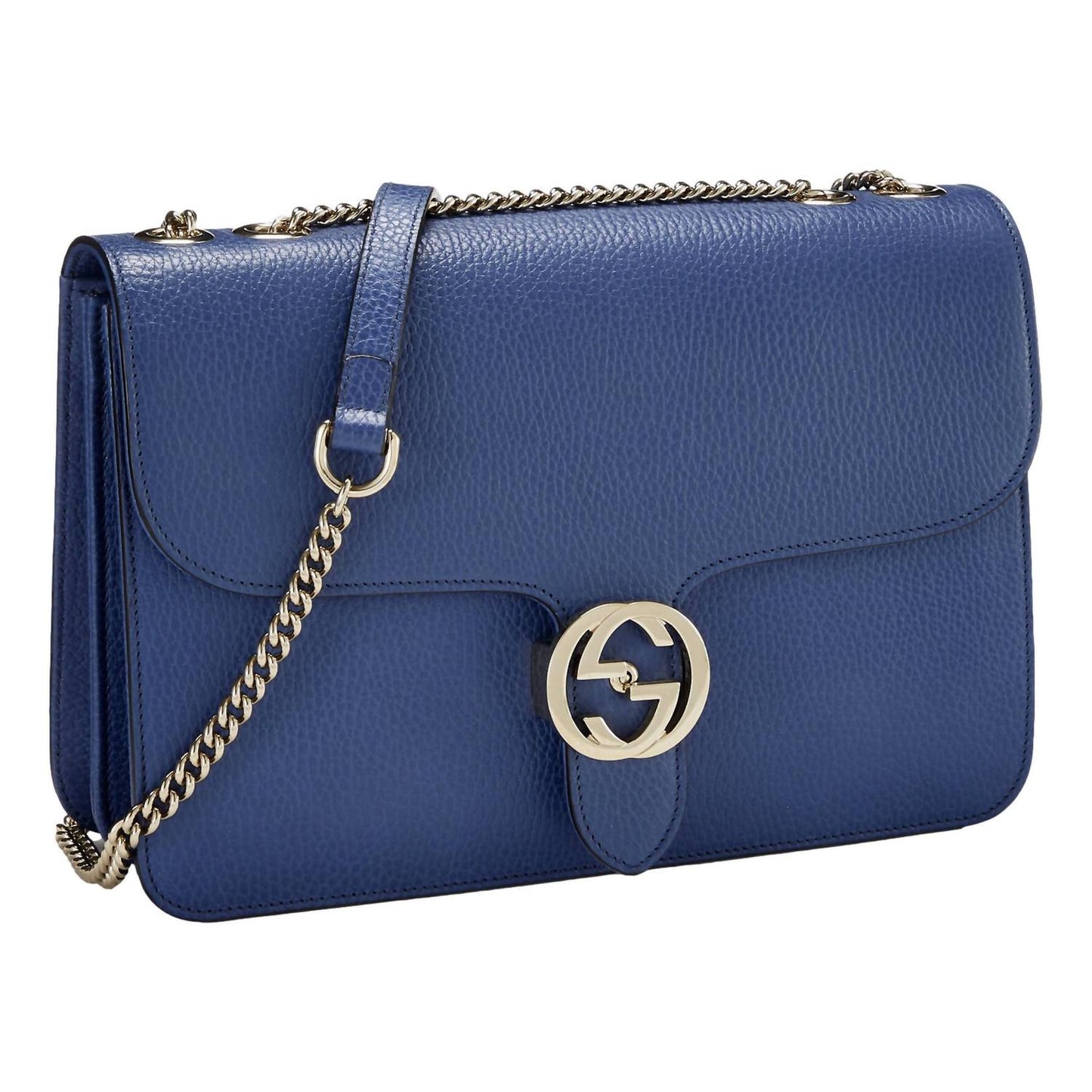 Gucci - Women's Dollar Interlocking Gg Leather Medium Chain Shoulder Bag
