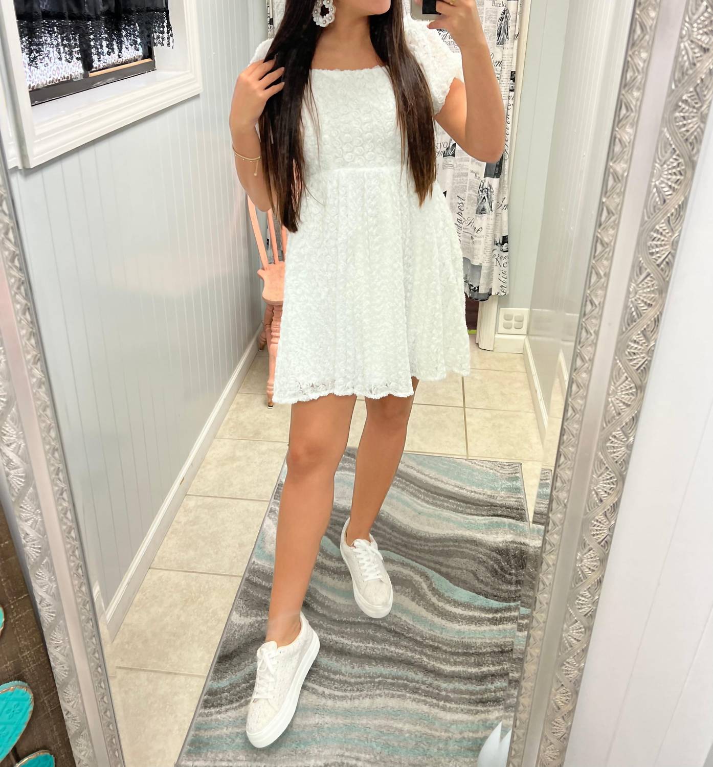 2.7 August Apparel - 3D Floral Dress