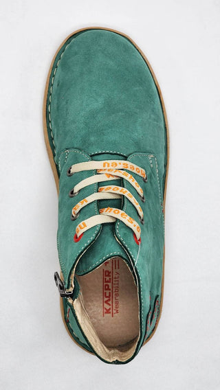 Kcr Group - Botas femininas de couro com zíper estilo antigo