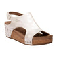 Corkys Footwear - Women's Volta Ii - White Metallic Wedge Sandal