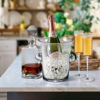 Creative Gifts International - Balde de gelo de vidro e refrigerador de vinho/champanhe