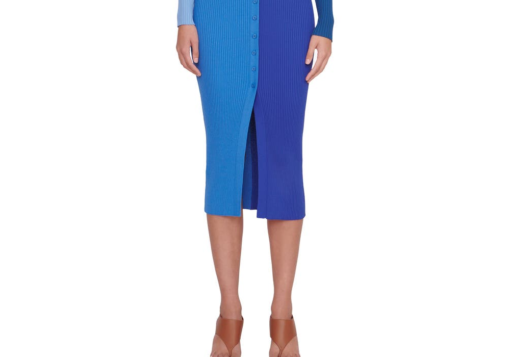 Suéter STAUD Shoko Colorblock Cobalt Multi Tamanho M