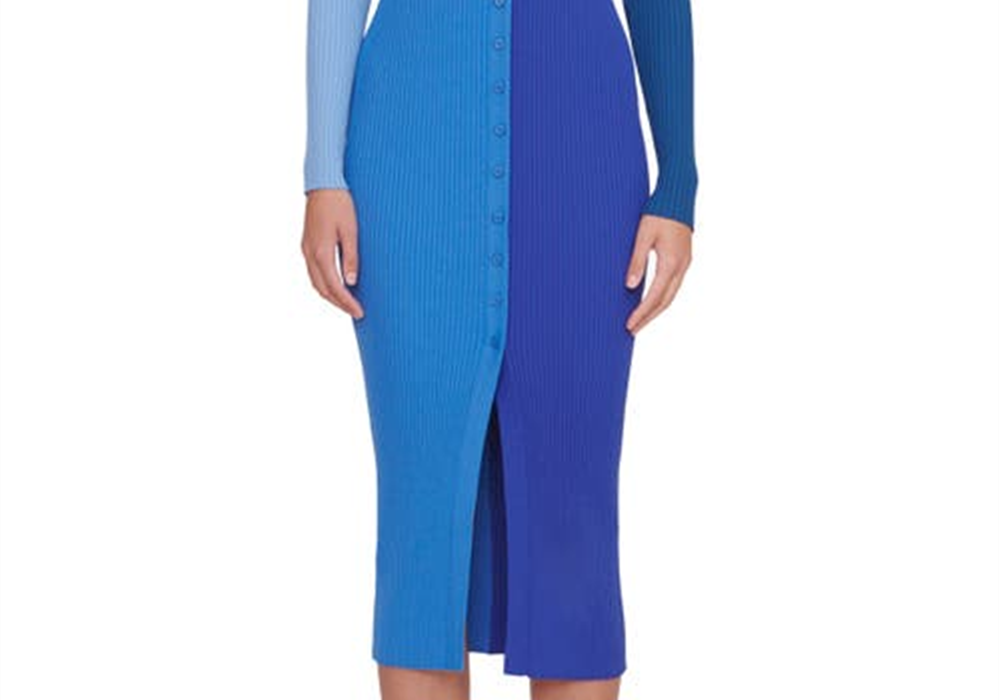Suéter STAUD Shoko Colorblock Cobalt Multi Tamanho M