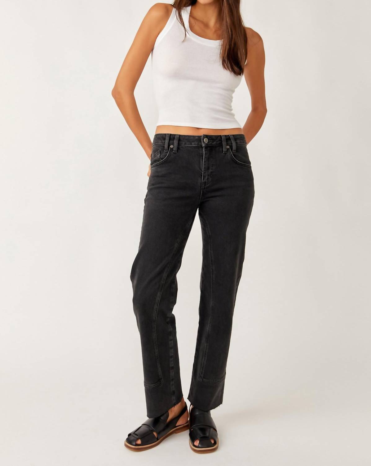 Free People - Risk Taker Mid-rise Straight Jean