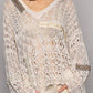 Pol - NATURAL CROCHET WITH TRIM DETAIL LONGSLEEVE TOP