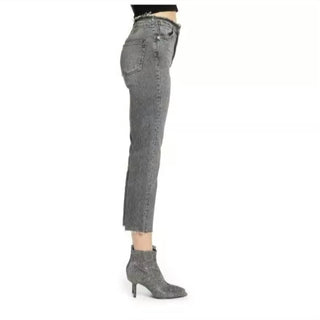 Topshop - Calça jeans cropped de cintura alta e bainha crua com perna reta