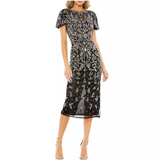 Mac Duggal - Vestido com decote em bico e contas