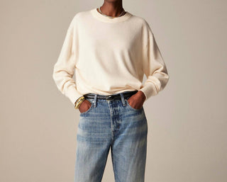 J.Crew - Suéter de cashmere com gola redonda relaxado