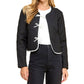Tcec - Quilted Long Sleeve Accented Bow Jacket