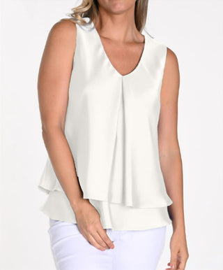 Frank Lyman - Blusa de cetim sem mangas em camadas