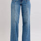 Judy Blue - High Rise Star Detail Wide Leg Jeans
