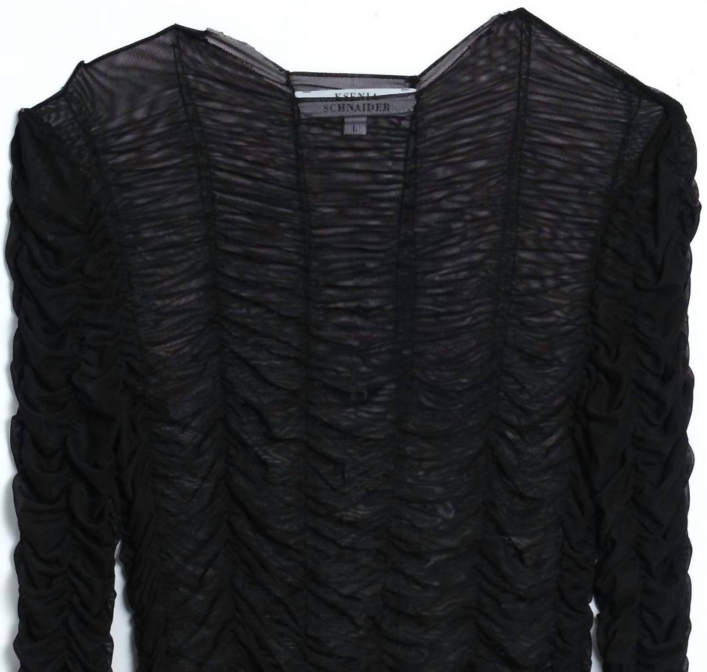 Kseniaschnaider - Women's Mesh Drape Long Sleeve Dress