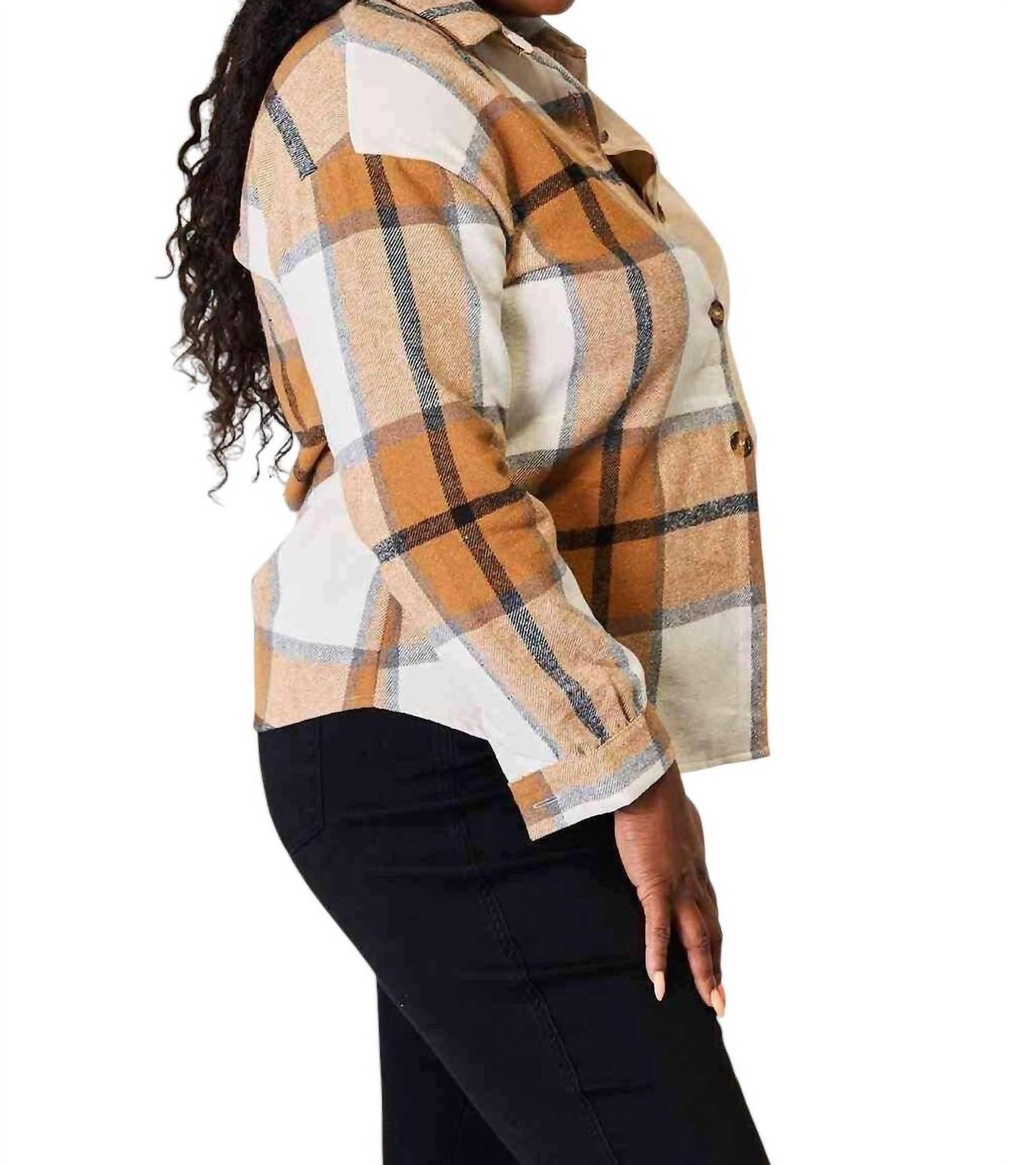 Double Take - Plaid Print Dropped Shoulder Shirt