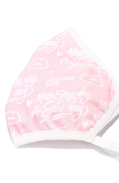 Máscara facial de algodão reutilizável Saturday Skin, rosa, pacote com 4
