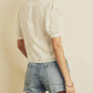 124 Voltaire - Sheer Button down with Puff Sleeve