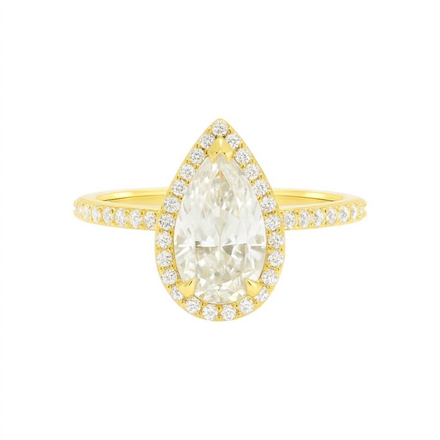 Allyanna Gifts - Women's Pear Shape Halo Moissanite Ring