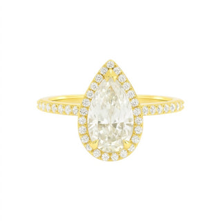 Allyanna Gifts - Women's Pear Shape Halo Moissanite Ring