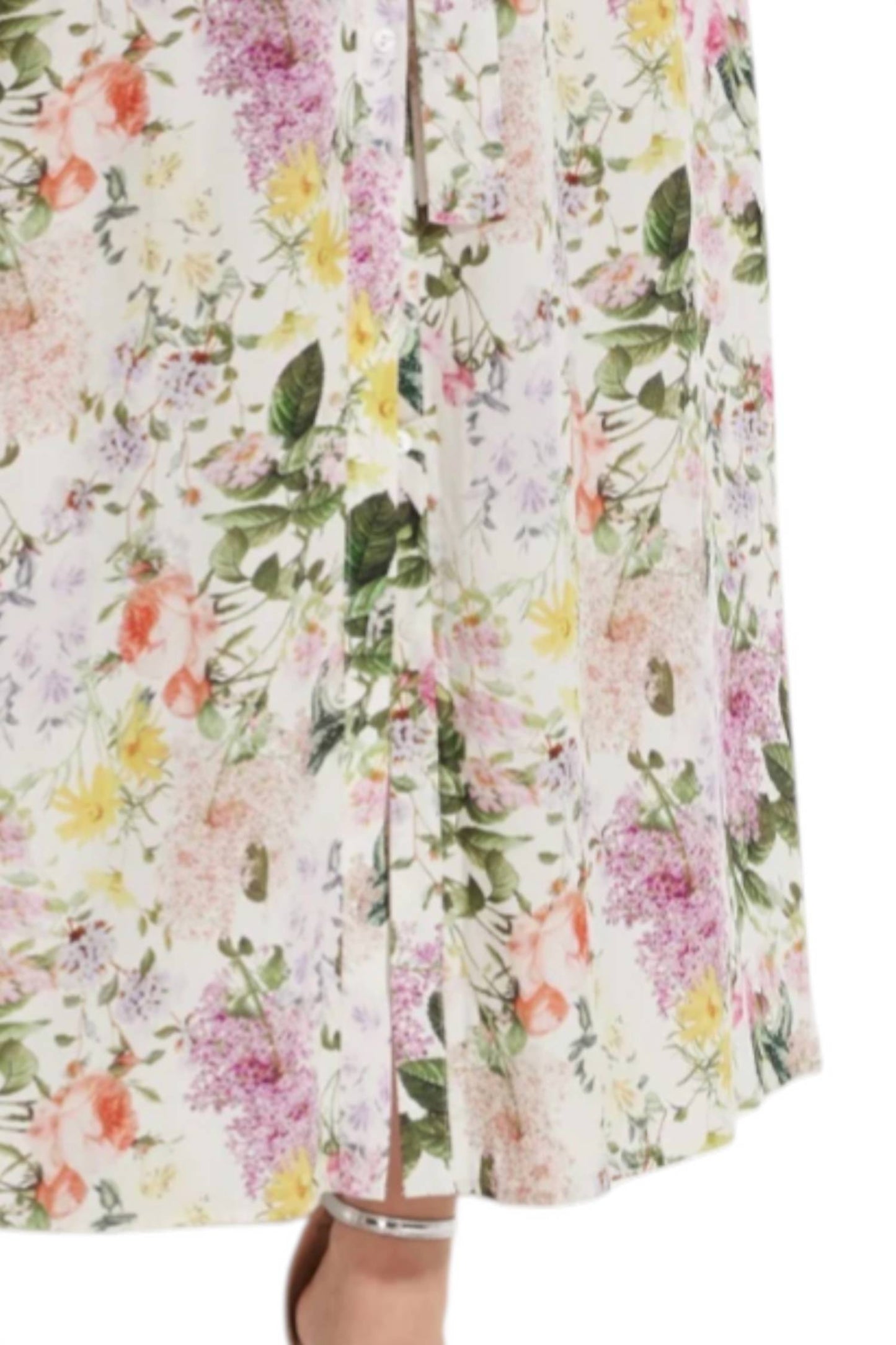 Oolala - Floral Button Front Maxi Dress