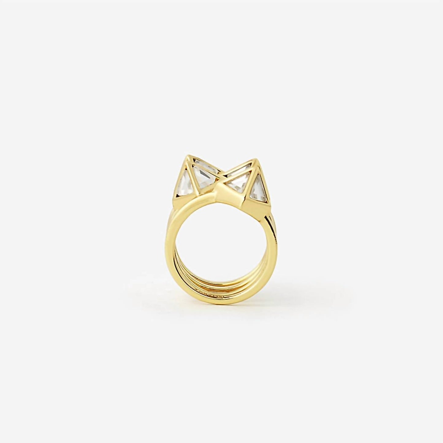 Avenue Chic - Women's Pyramid Mirror Statement Ring