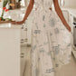 Trendsi - Cutout Printed Sleeveless Midi Cami Dress