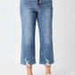 Judy Blue - High Waist Destroy Button Fly Wide Leg Crop Jeans