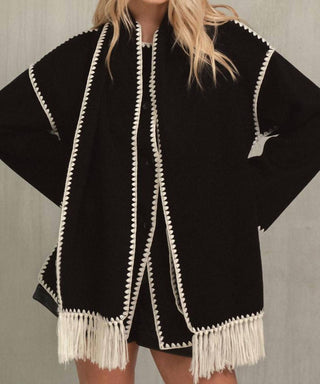 Elan - Conjunto de jaqueta e top com detalhes em ponto chicote