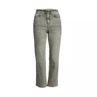 Topshop - Calça jeans cropped de cintura alta e bainha crua com perna reta