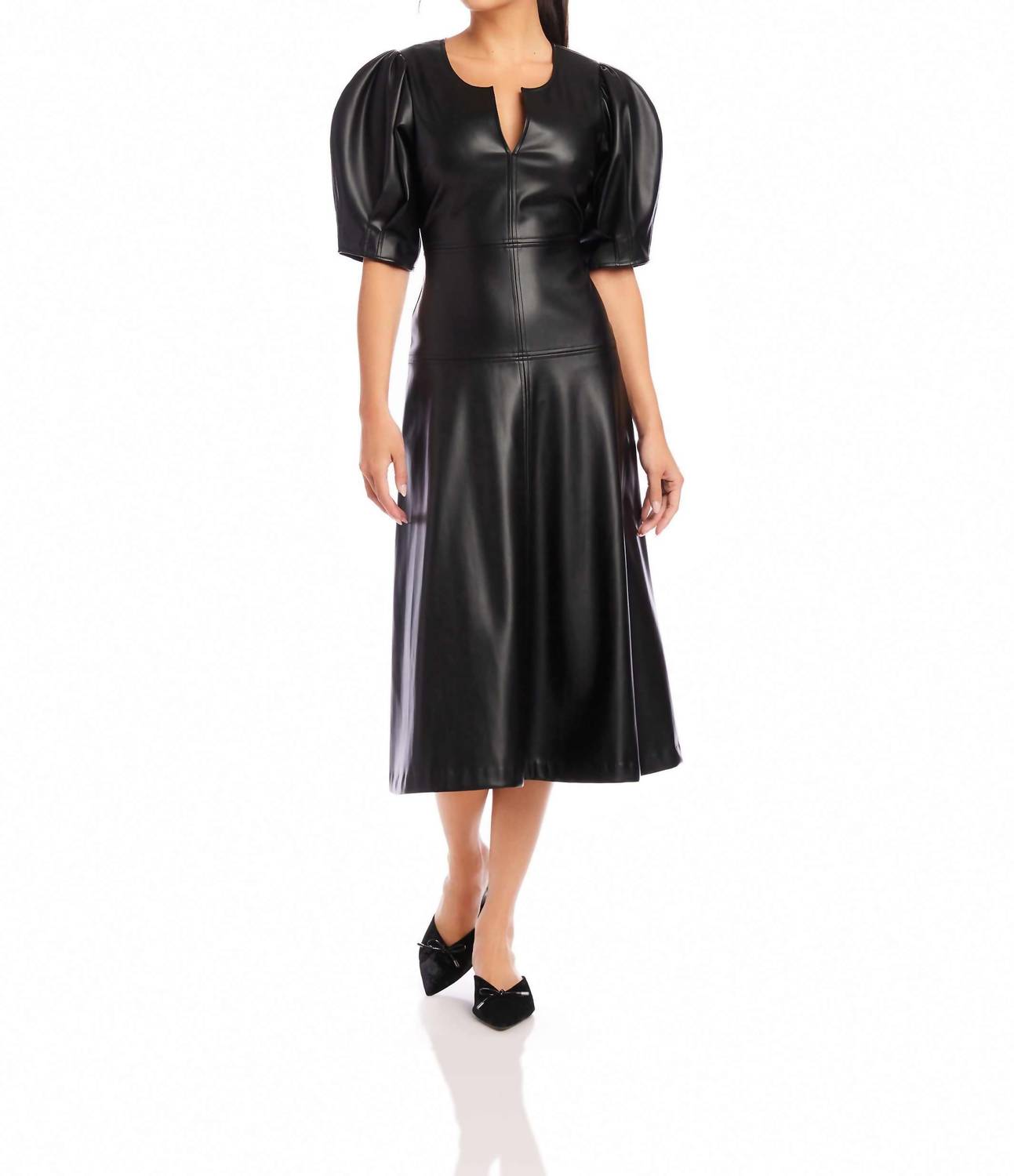 Fifteen Twenty - Sierra Faux Leather Midi Dress