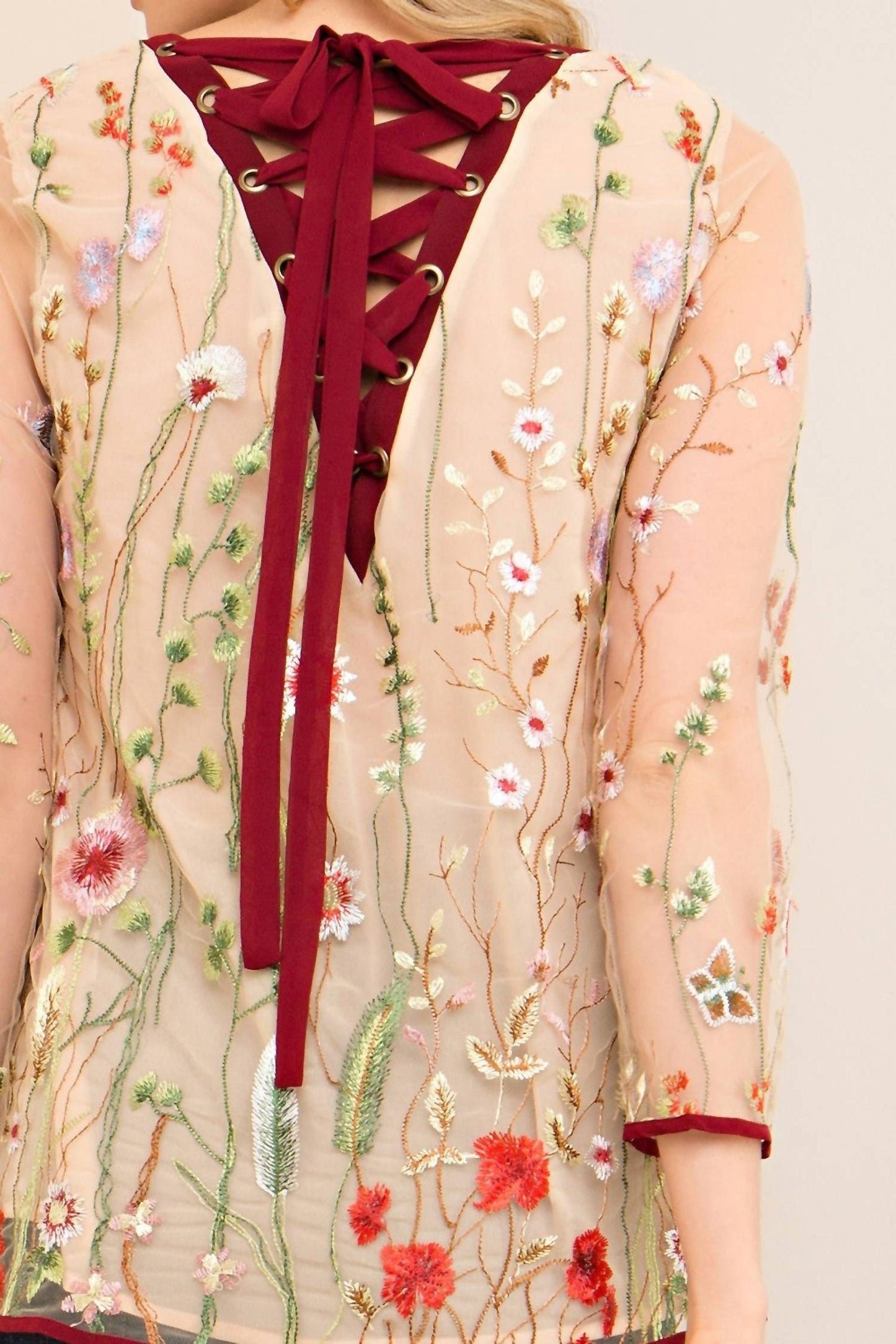 Entro - Always in Bloom Floral Embroidered Top