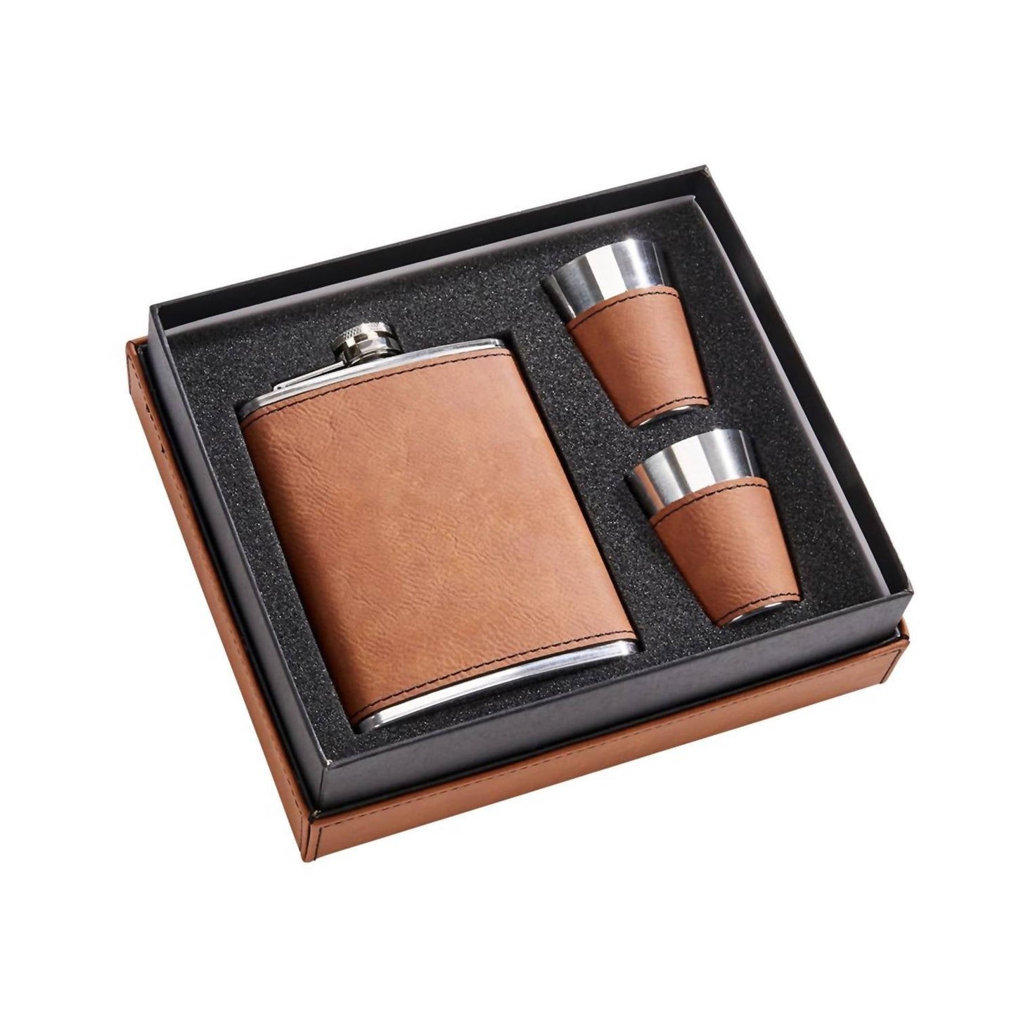 Creative Gifts International - Leatherette Flask & Shot Glass Set