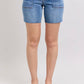 Judy Blue - Mid Rise Bermuda With Flap Pockets Denim Short