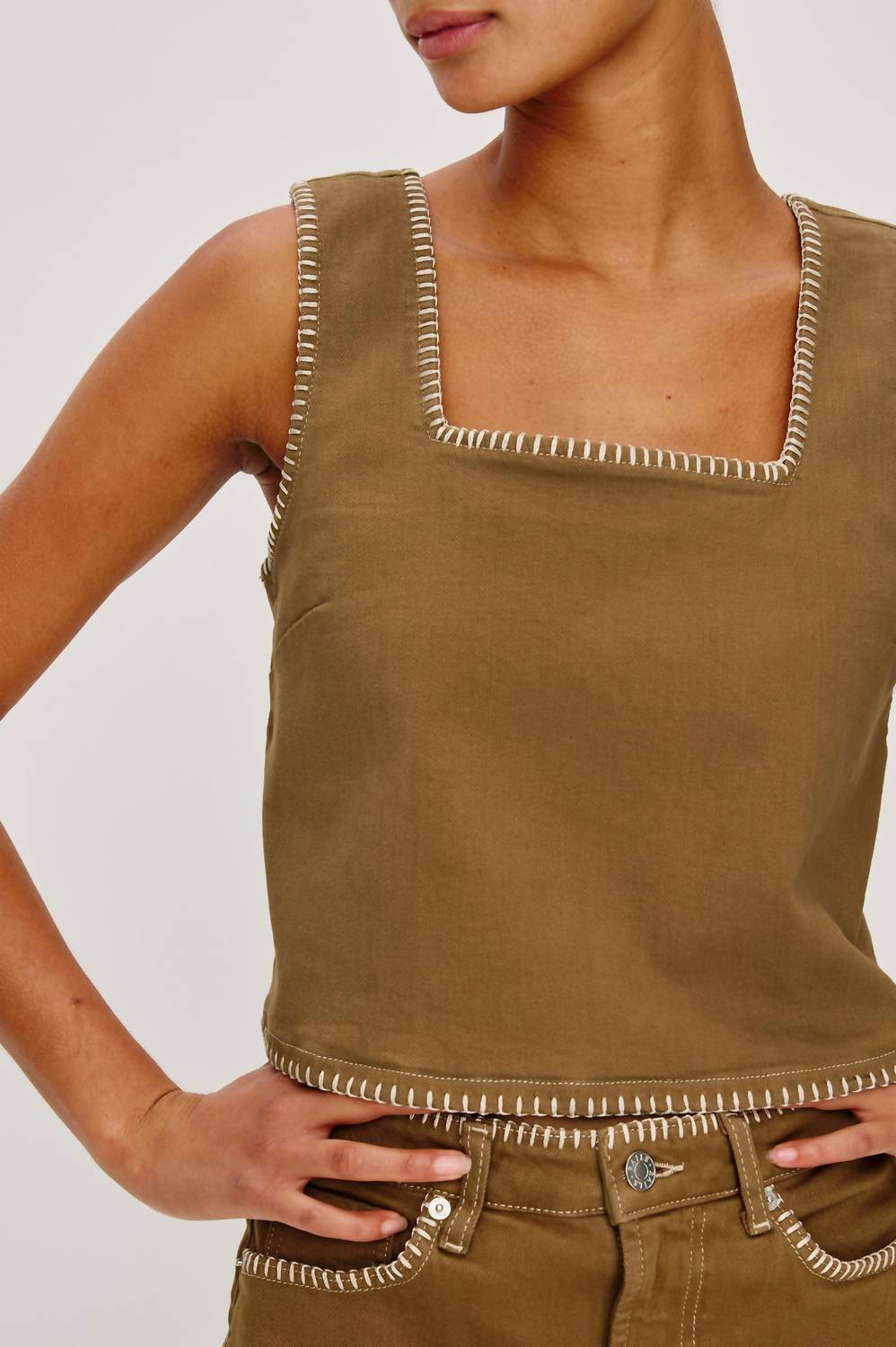 Rails - Carbon Cropped Denim Top