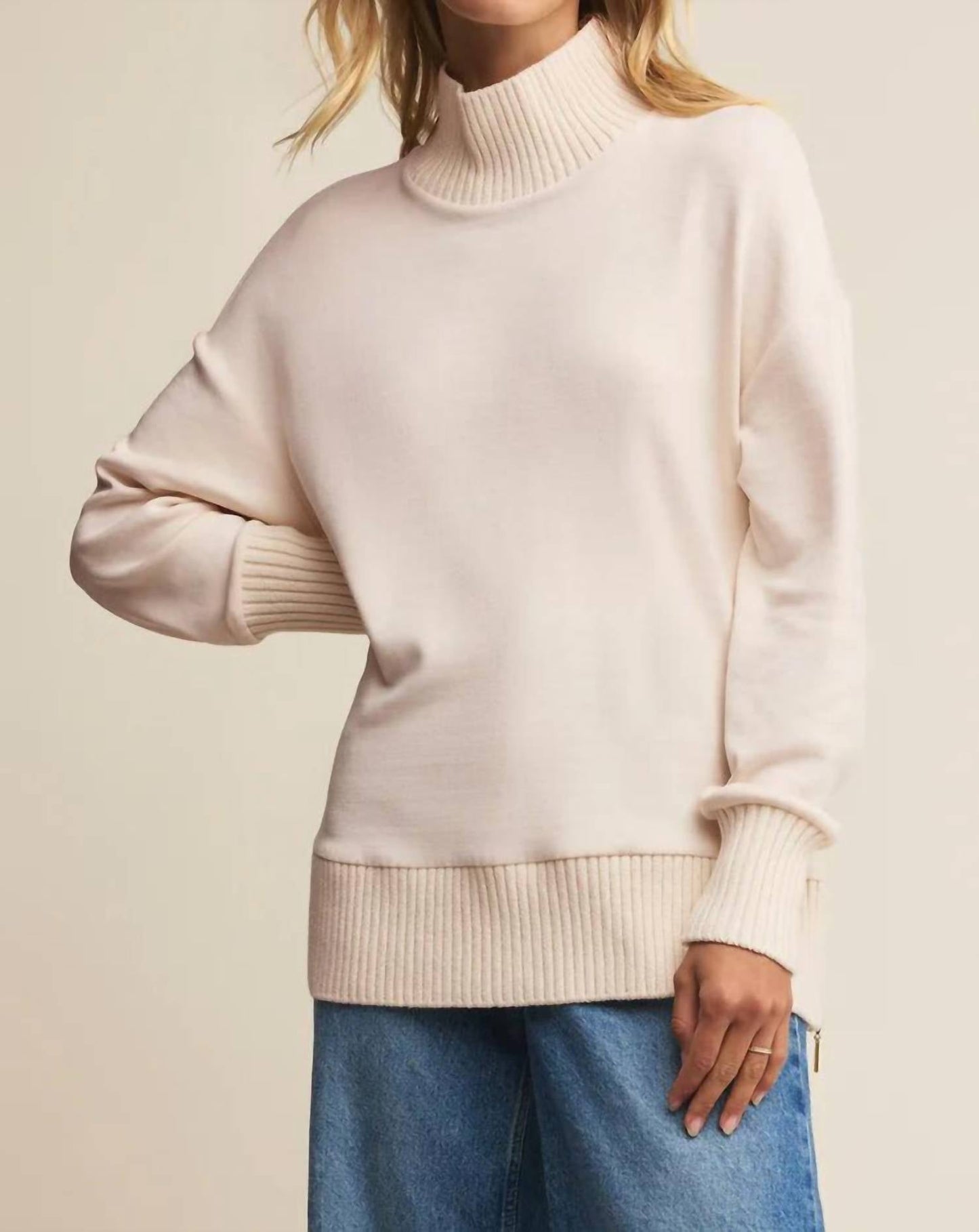 Z Supply - Sable Luxe Rib Mock Neck Sweatshirt