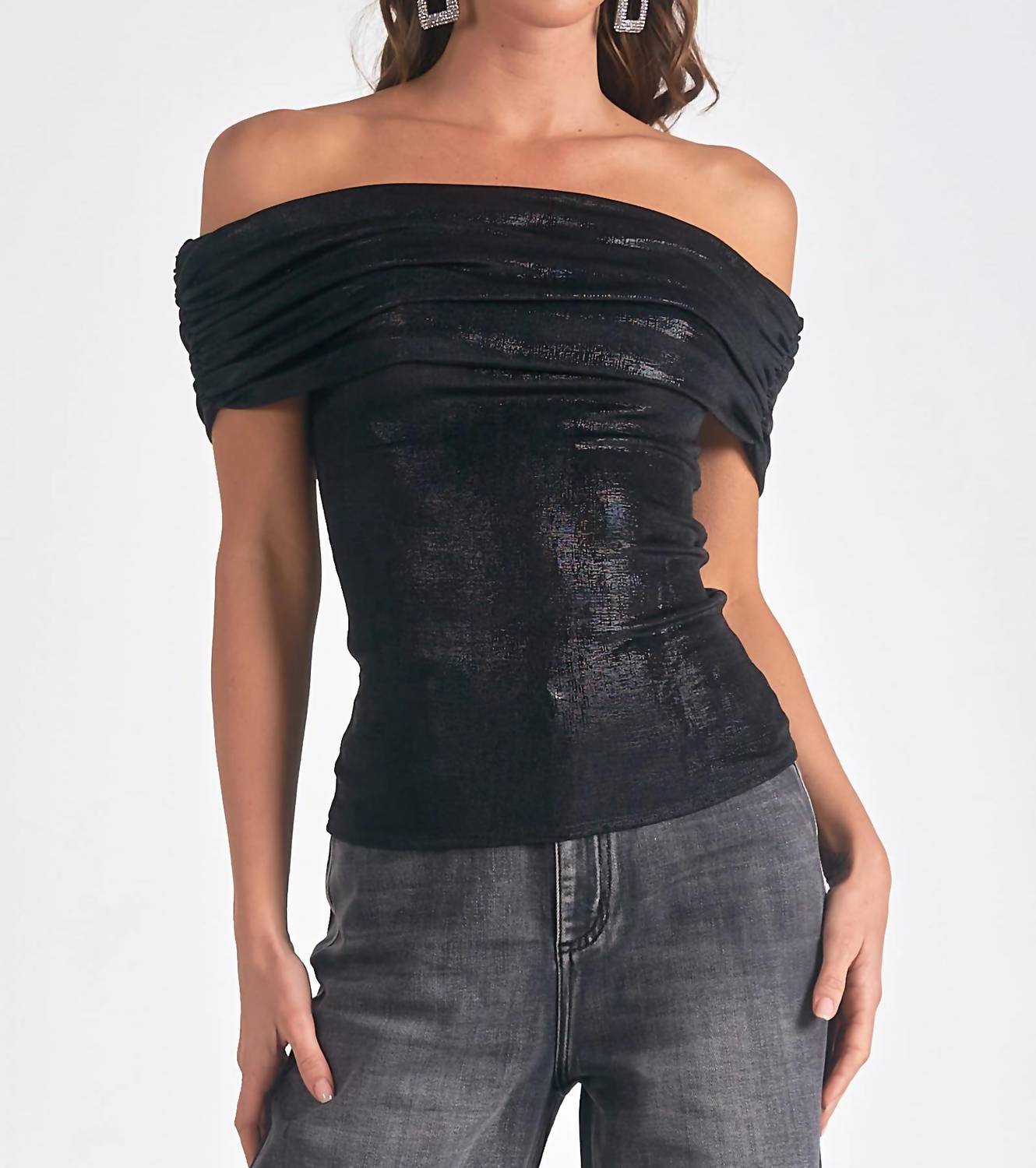 Elan - Off The Shoulder Shimmer Top