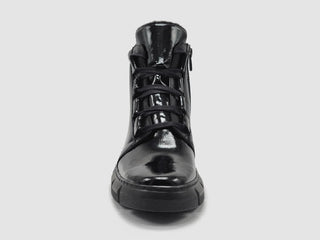 Helios - Botas femininas de couro Ino com forro de lã e zíper