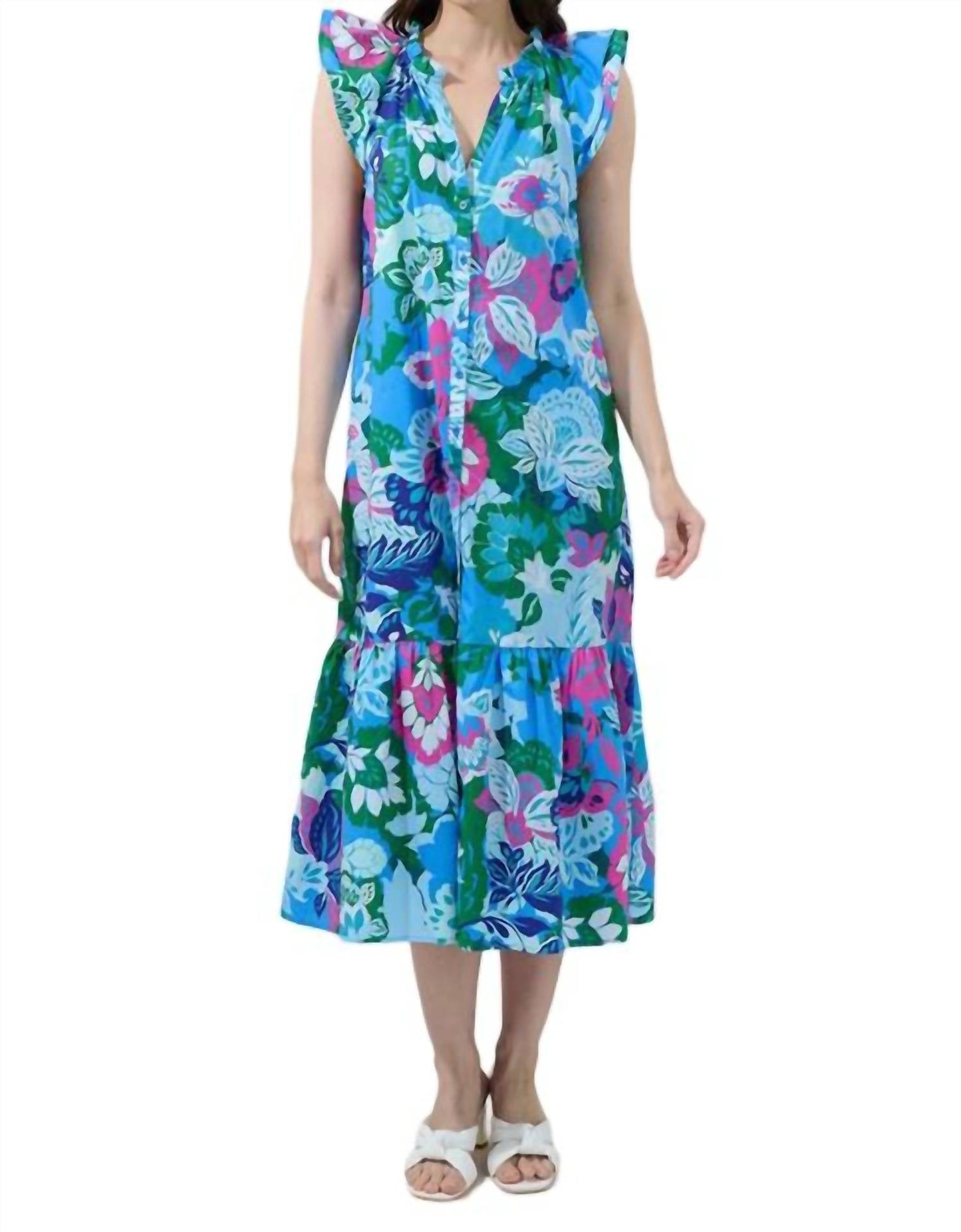 Sugarlips - Lavera Floral Button Down Midi Dress