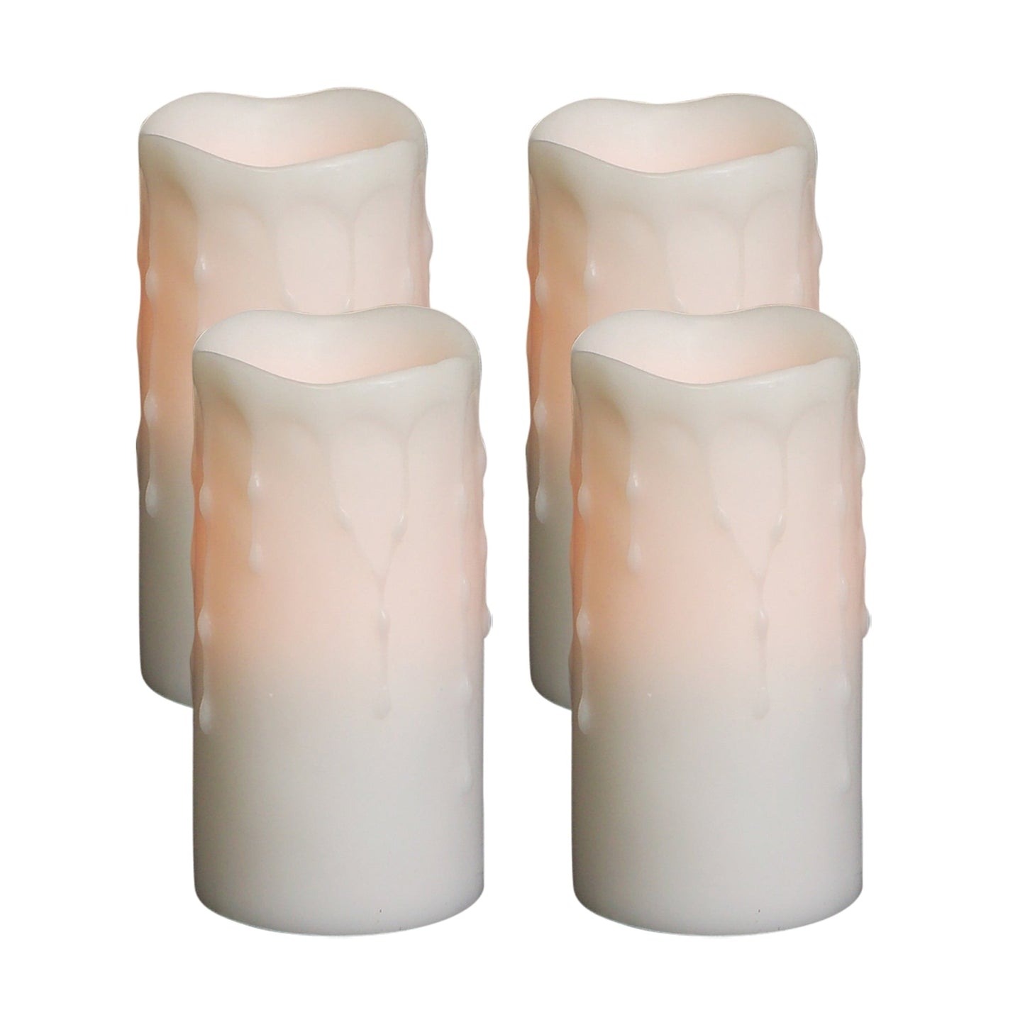 LED Dripping Wax Pillar Candles (Set - 4)