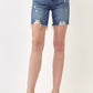 Risen - Distressed High Rise Thigh Shorts - Plus