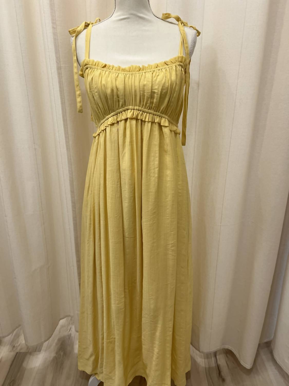 &Merci - Women's Pleated Ruffled Maxi Dress