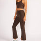 Cream Yoga - Cropped Flare Yoga Pants