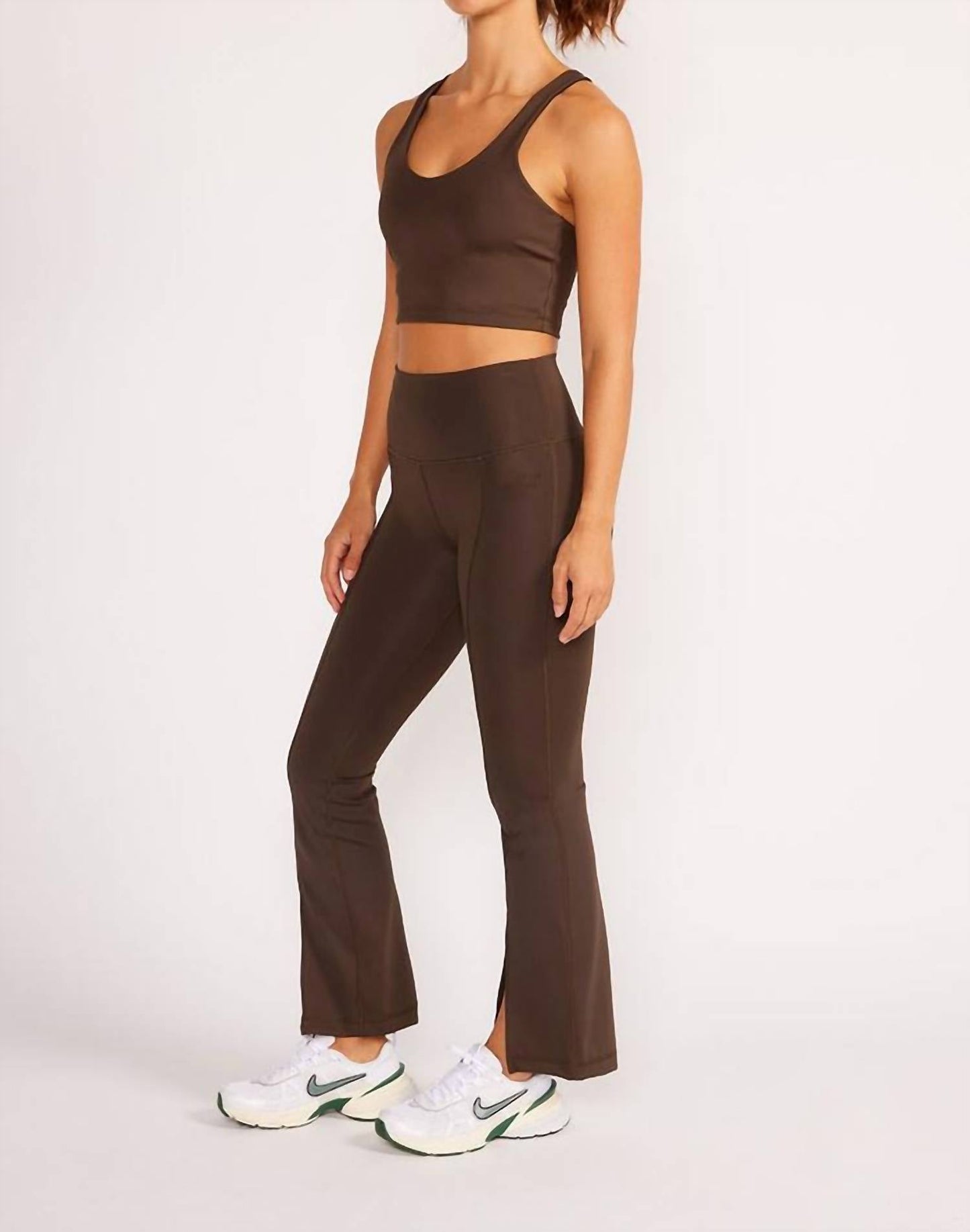 Cream Yoga - Cropped Flare Yoga Pants