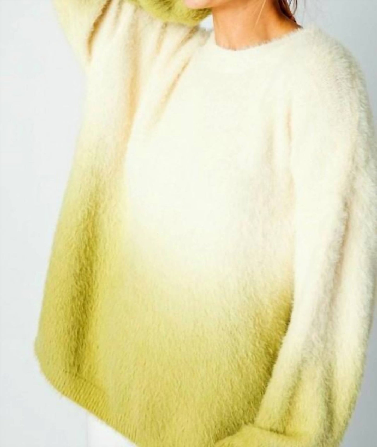 &Merci - Dip Dye Faux Fur Oversize Sweater Top